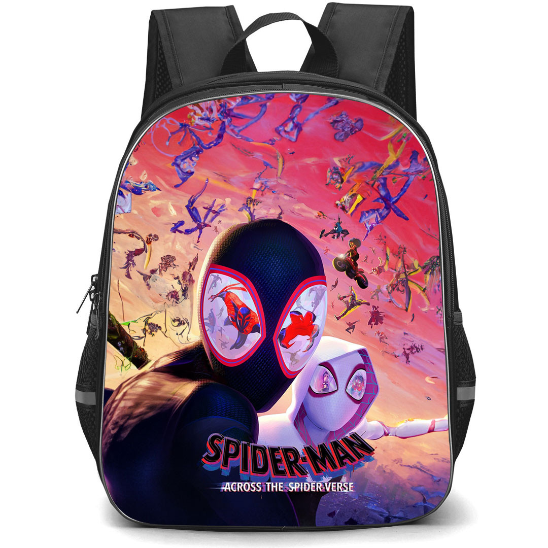 Spider Man Across The Spider Verse Backpack StudentPack - Across The Spider Verse Movie Art Miles and Gwen
