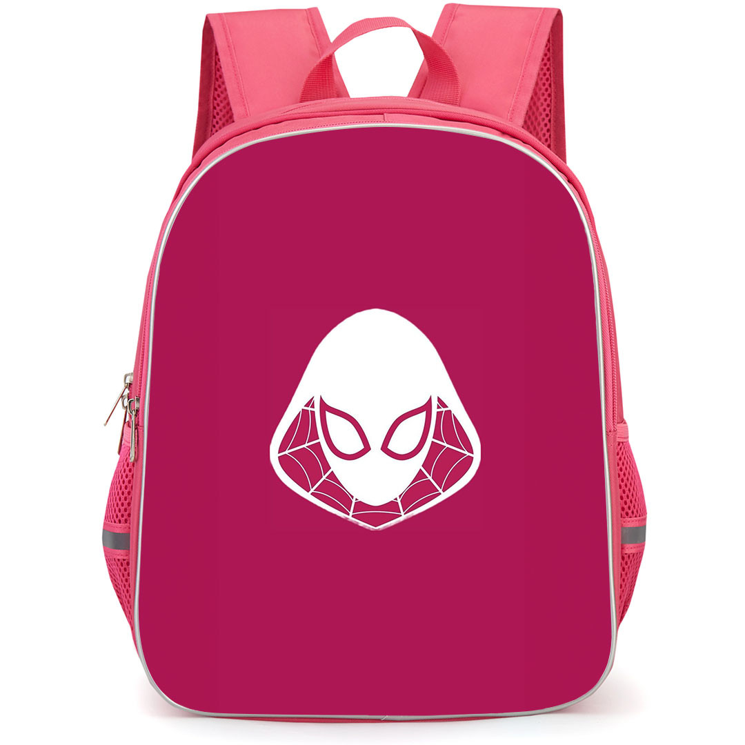 Spider Man Across The Spider Verse Spider Gwen Backpack StudentPack - Spider-Gwen Face Icon Hood Logo