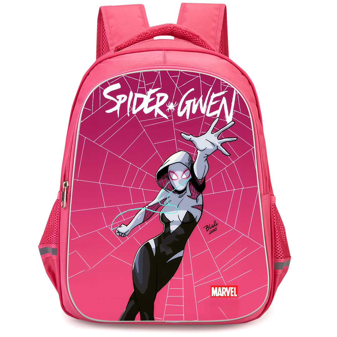 Spider Man Across The Spider Verse Spider Gwen Backpack StudentPack - Spider Gwen On Web Background
