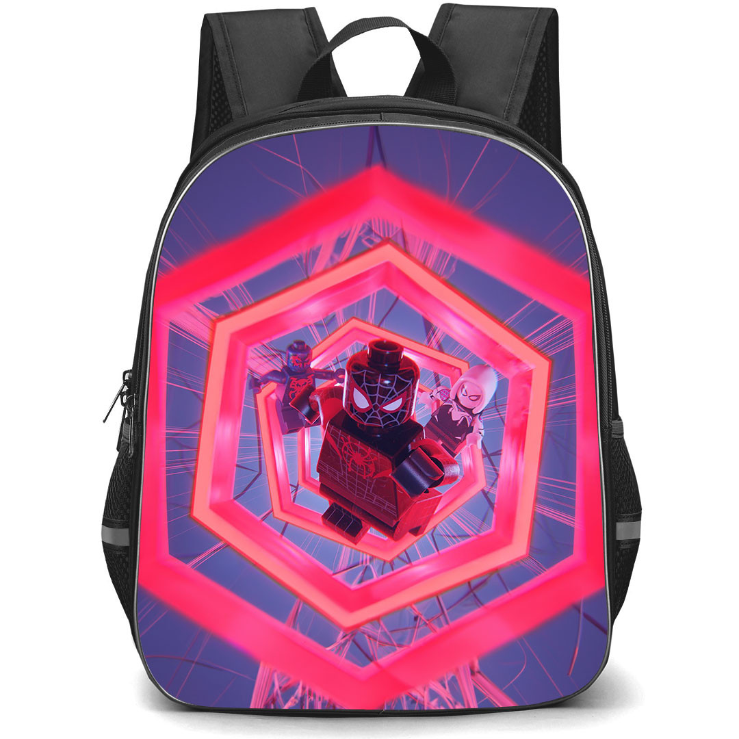 Spider-Man Backpack StudentPack - Lego Spider-Man Miles Gwen 2099 Movie Art