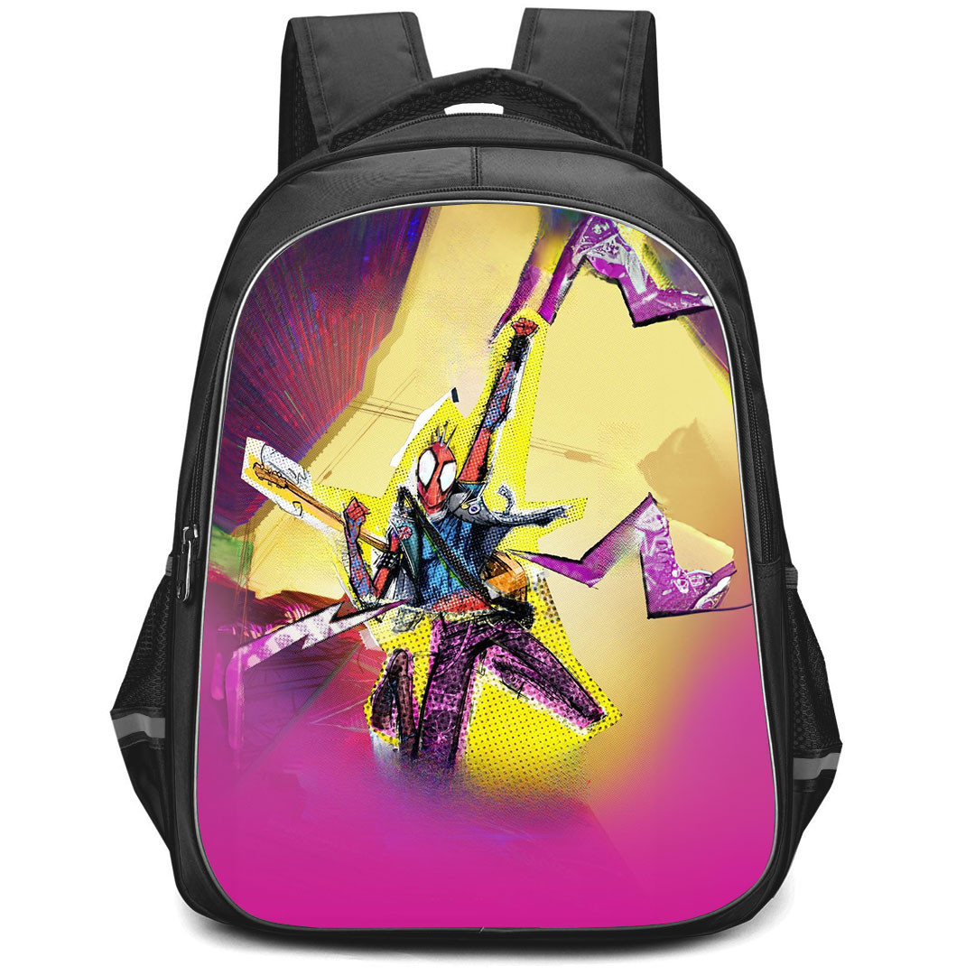 Spider Man Across The Spider Verse Spider Punk Backpack StudentPack - Spider Punk Dotted Watercolor Art