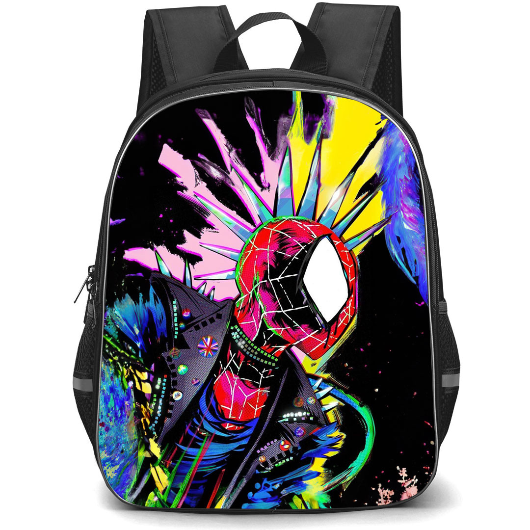 Spider Man Across The Spider Verse Spider Punk Backpack StudentPack - Spider Punk Spiked Hair
