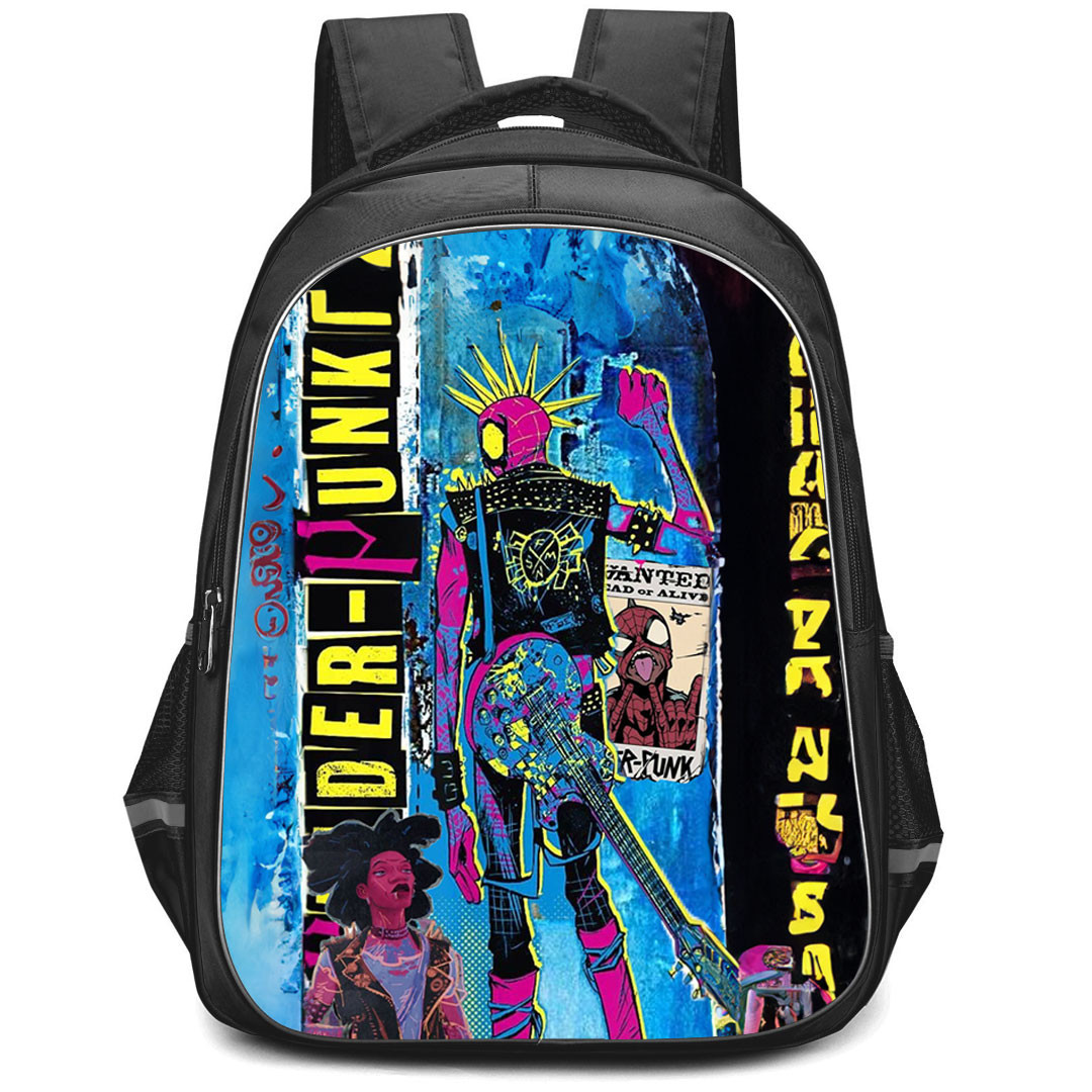 Spider Man Across The Spider Verse Spider Punk Backpack StudentPack - Spider Punk Wanted Poster