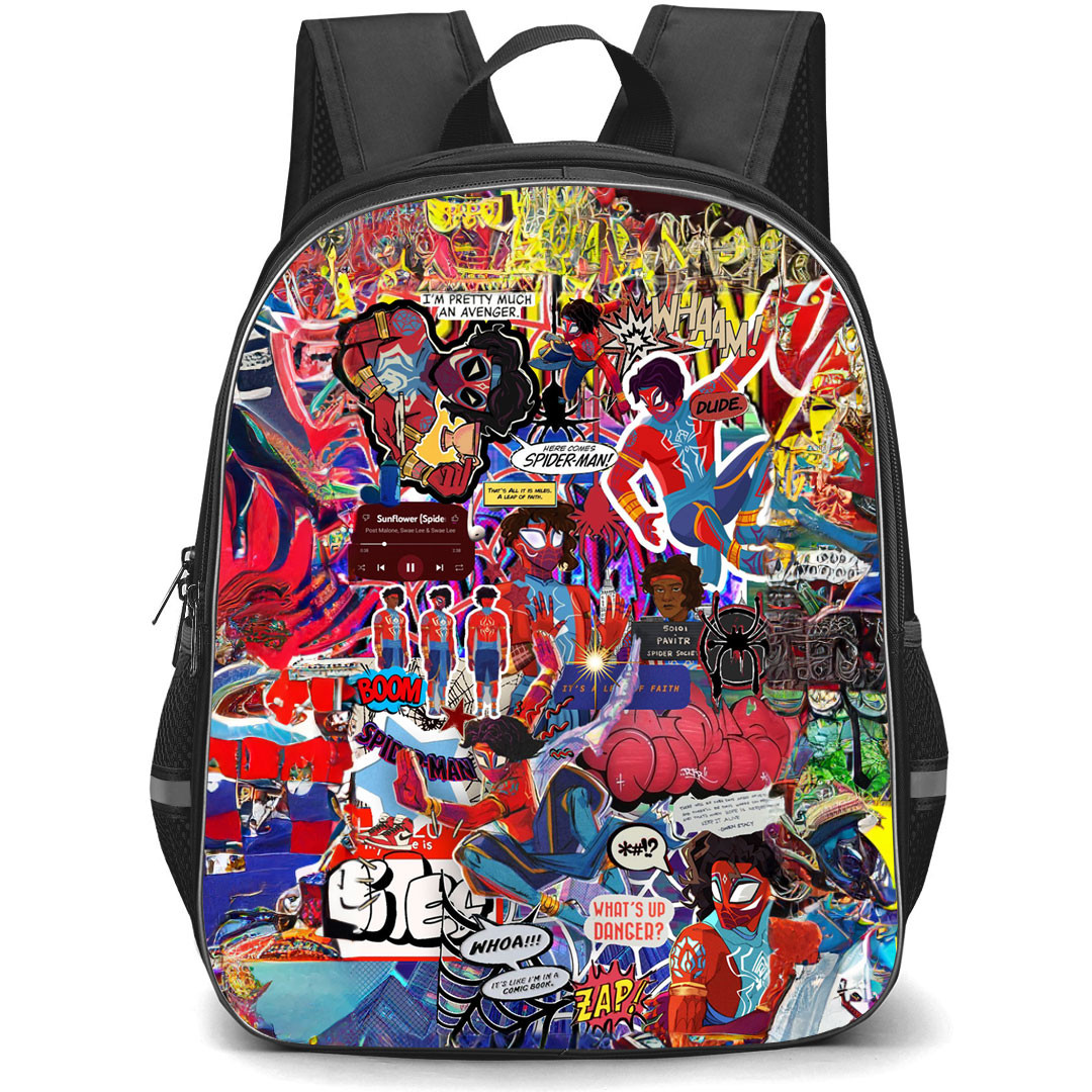 Spider Man Across The Spider Verse Pavitr Prabhakar Backpack StudentPack - Pavitr Prabhakar Collage