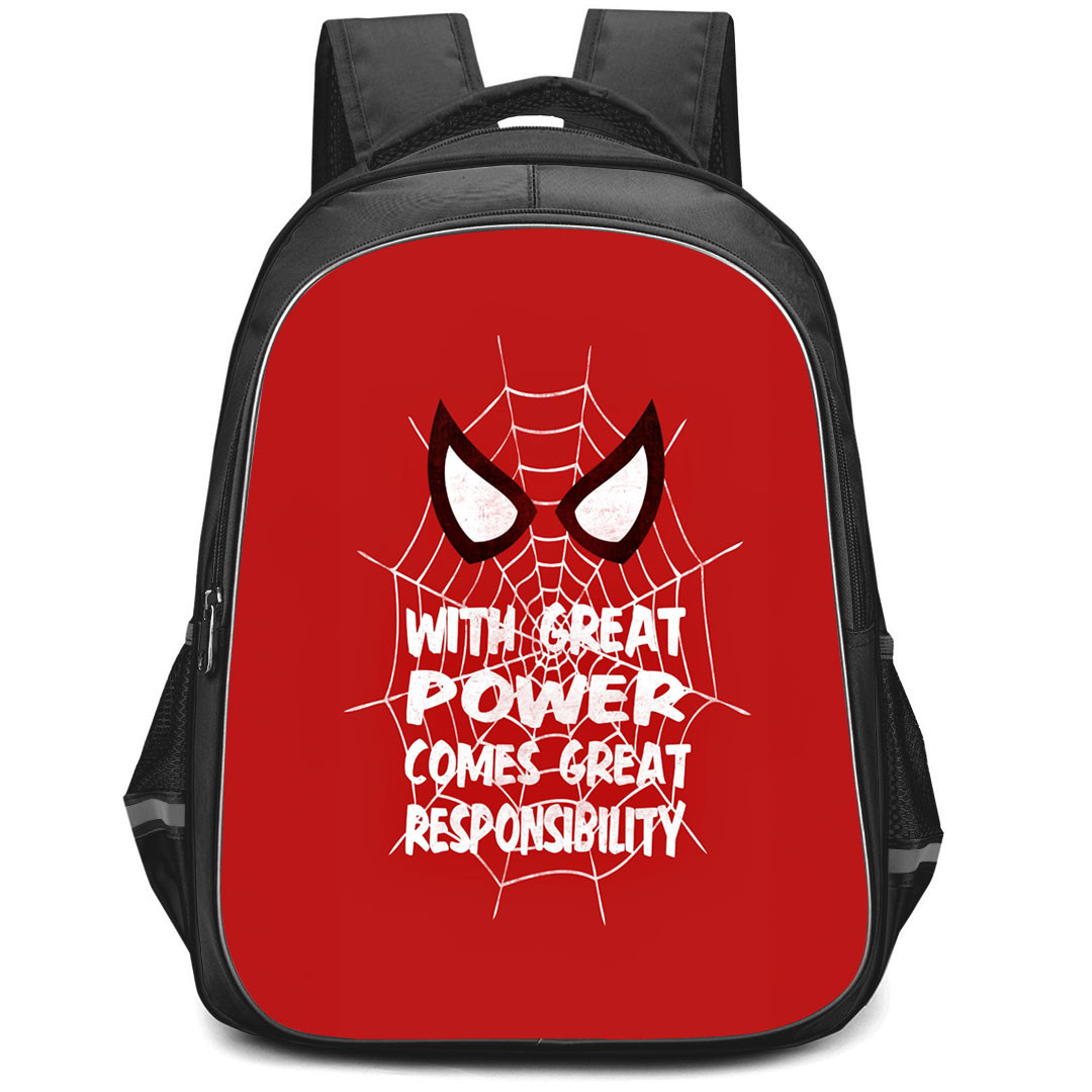 Spider-Man Backpack StudentPack - Spider-Man Quote Great Power Comes Great Responsibility