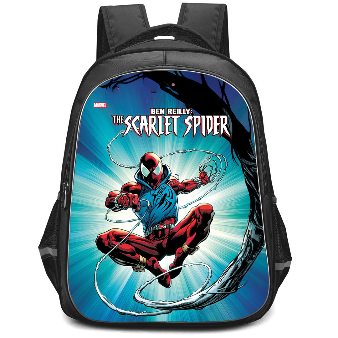 Spider Man Across The Spider Verse Scarlet Spider Backpack StudentPack - Scarlet Spider Shooting Web Comic Book Art