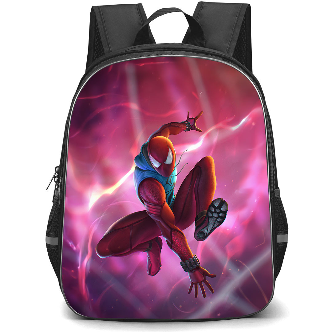 Spider Man Across The Spider Verse Backpack StudentPack - Scarlet Spider On Nebula Background