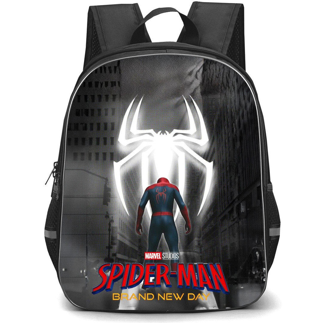 Spider-Man Brand New Day Backpack School Bag StudentPack - Spider-Man Brand New Day Back Symbol In Black And White Poster