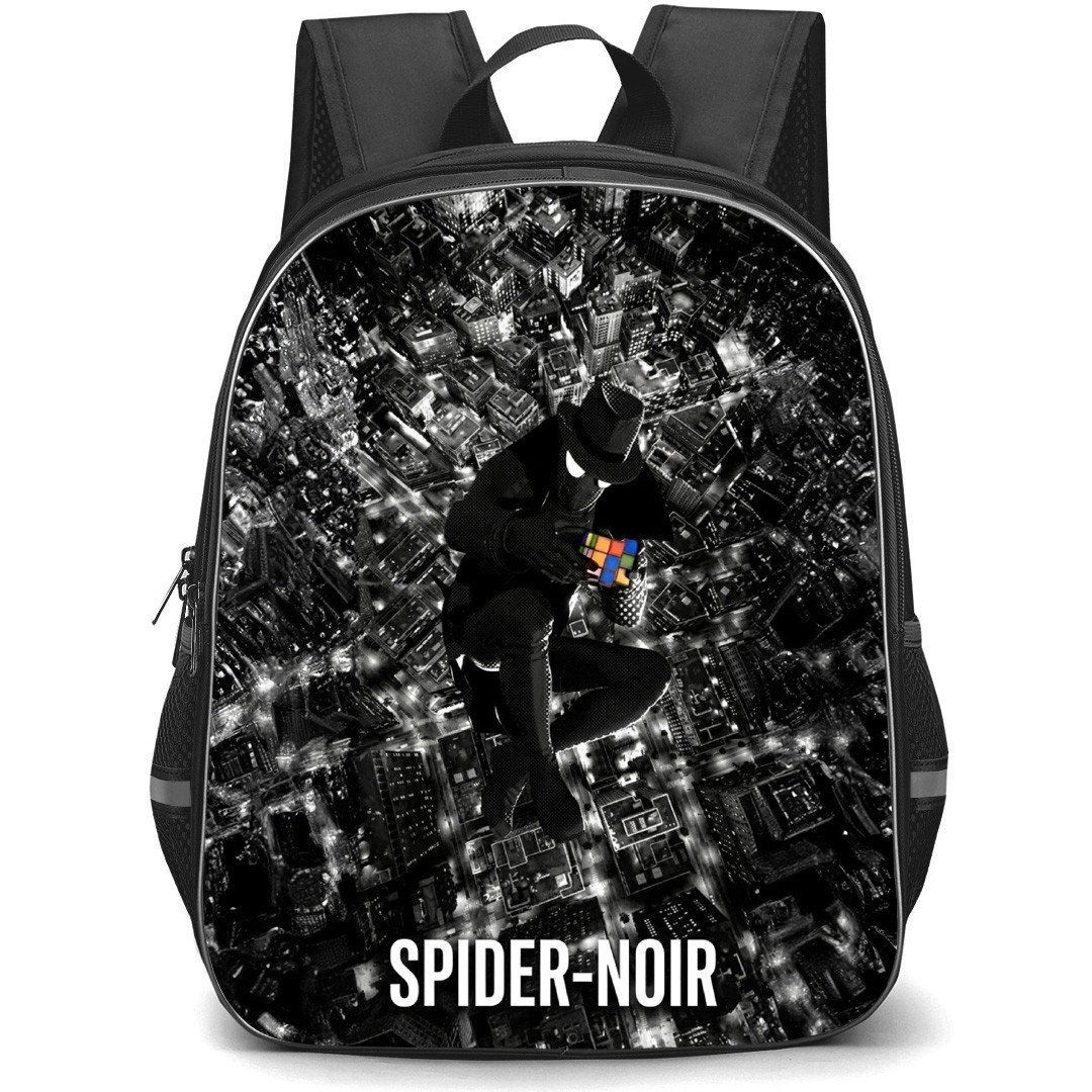 Spider-Noir Backpack School Bag StudentPack - Spider-Noir Falling Solving Rubiks Poster