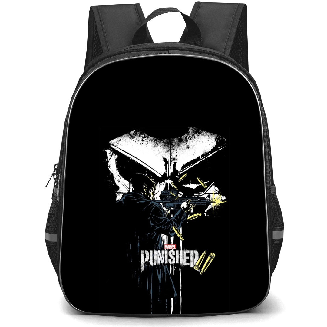 The Punisher Backpack School Bag StudentPack - The Punisher Shooting Stance Silhouette Poster