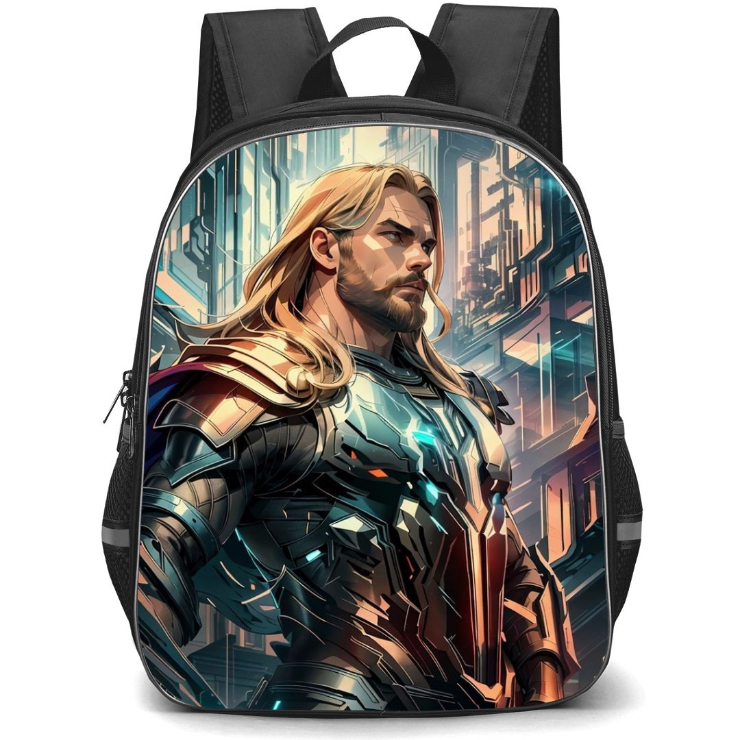 Marvel Thor Backpack StudentPack - Thor Side View Portrait In City Background