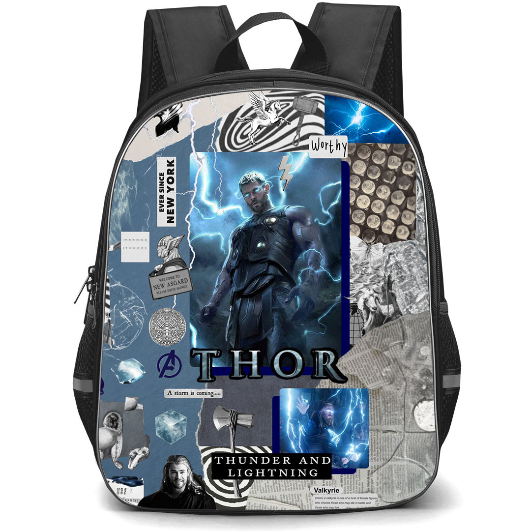 Marvel Thor Backpack StudentPack - Thor Thunder And Lightning Collage