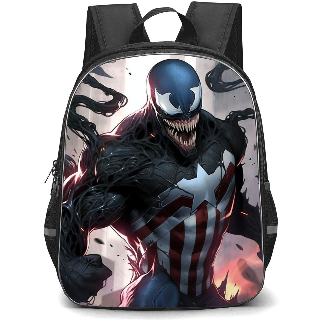 Marvel Venom Backpack StudentPack - Venom X Captain America Transforming Illustration