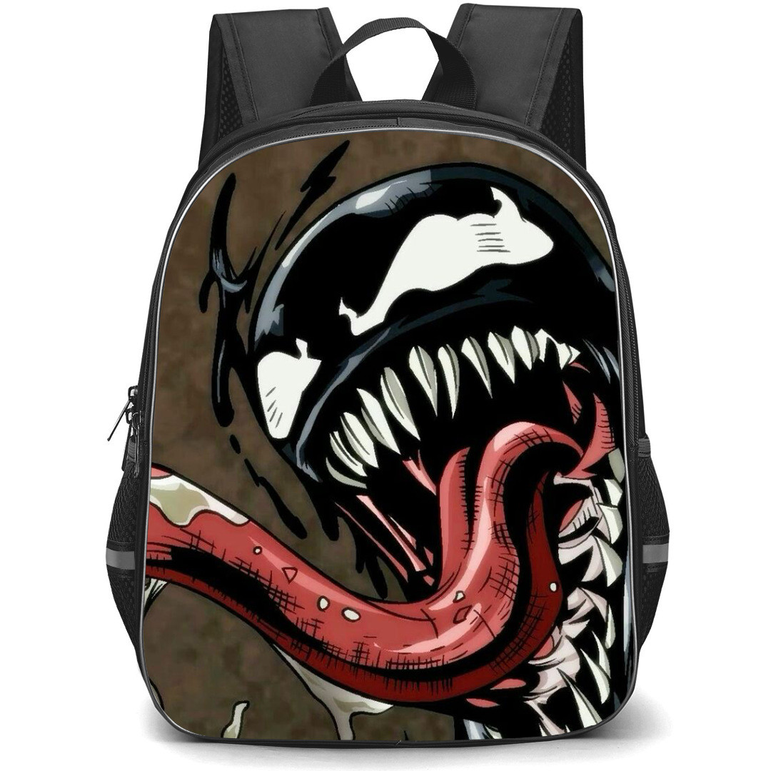 Marvel Venom Backpack StudentPack - Venom Head Pop Art Brown Background