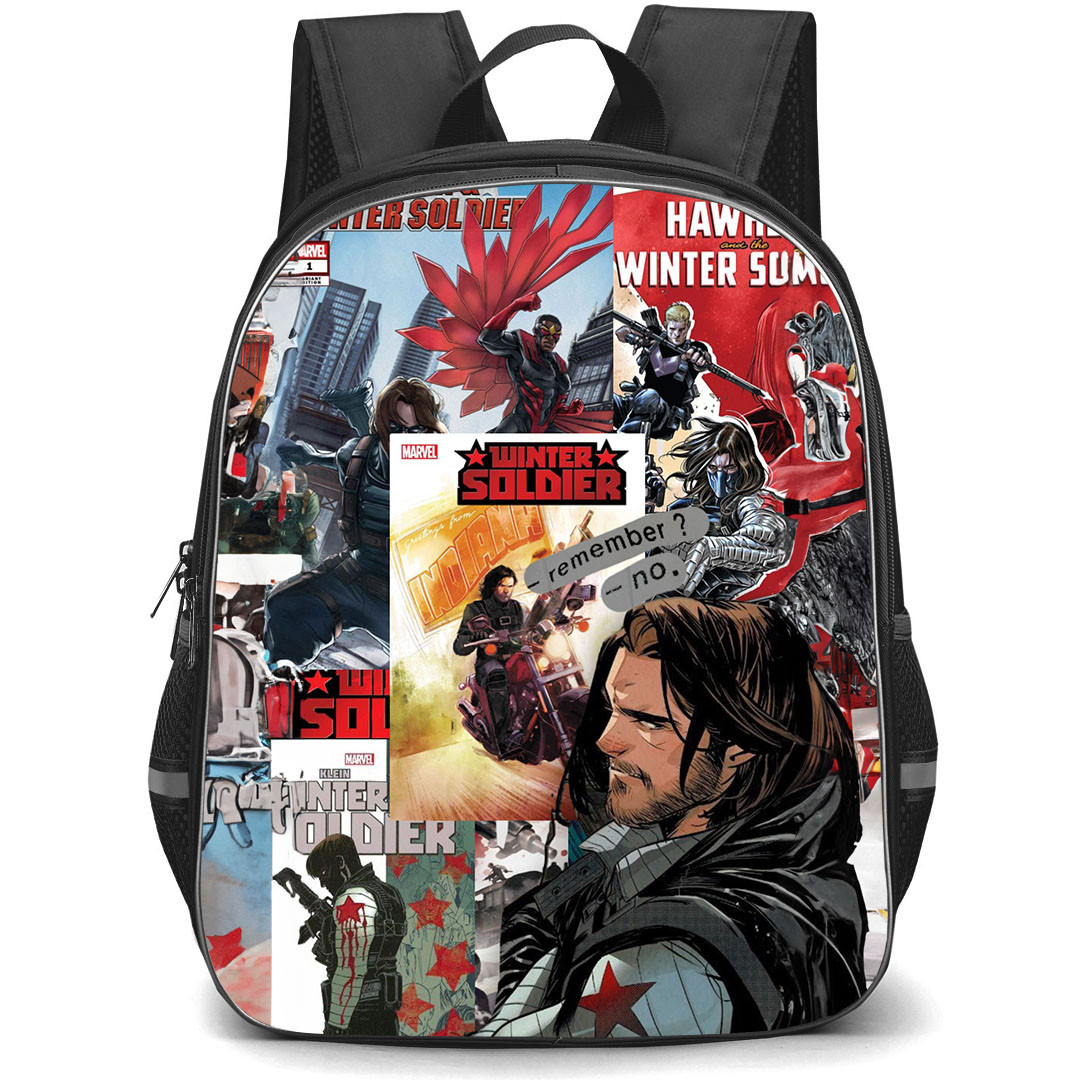 Marvel Winter Soldier Backpack StudentPack - Winter Soldier Comic Collage
