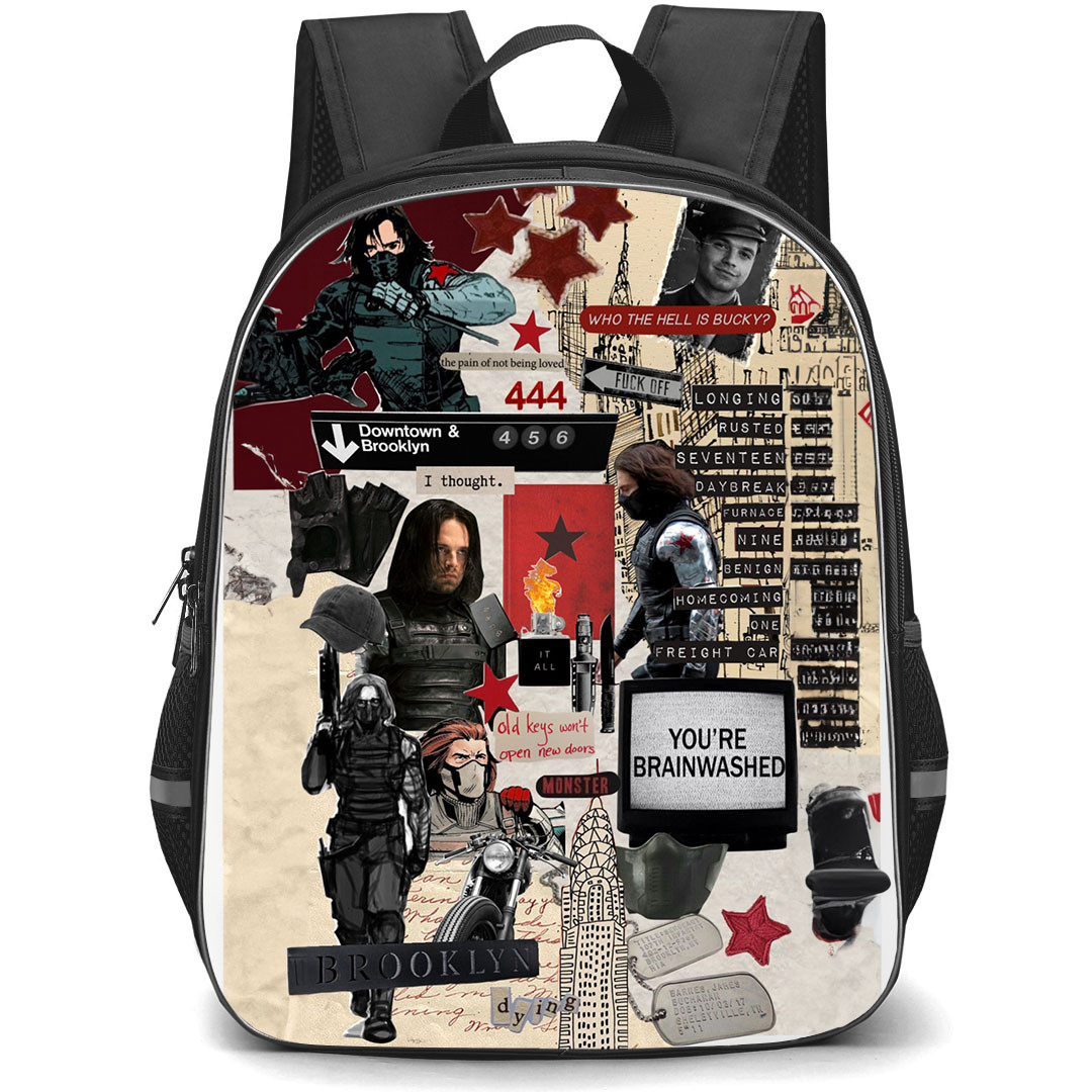 Marvel Winter Soldier Backpack StudentPack - Winter Soldier Movie Comic Collage