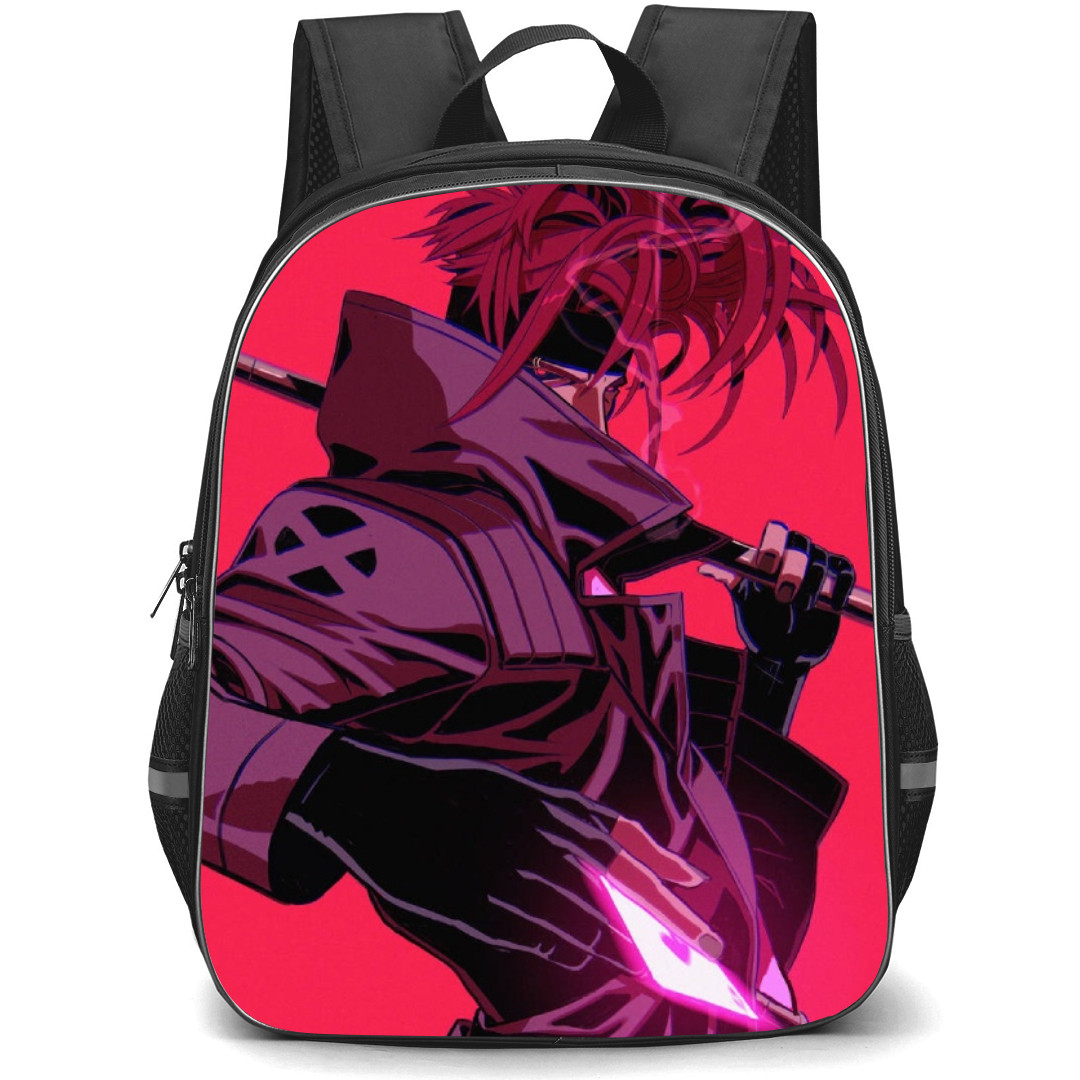 X-Men Gambit School Backpack StudentPack - Gambit Side Portrait Pink Background