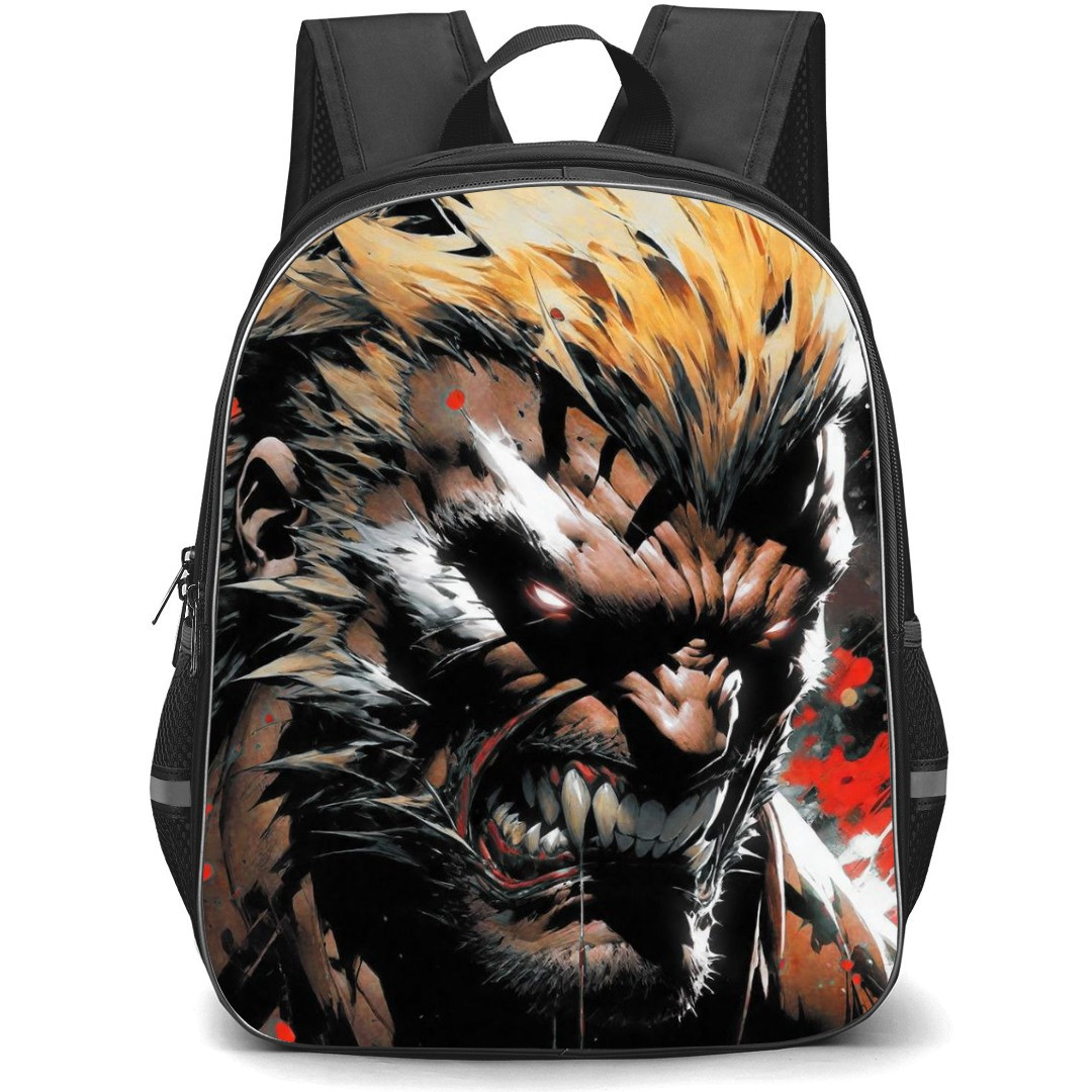 X-Men Sabretooth School Backpack StudentPack - Sabretooth Watercolor Art