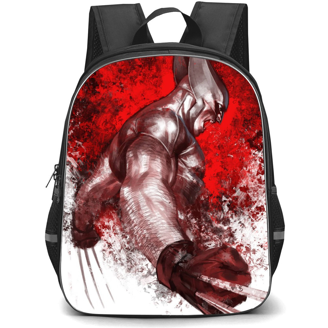 X-Men Wolverine School Backpack StudentPack - Wolverine Side Portrait Watercolor Art