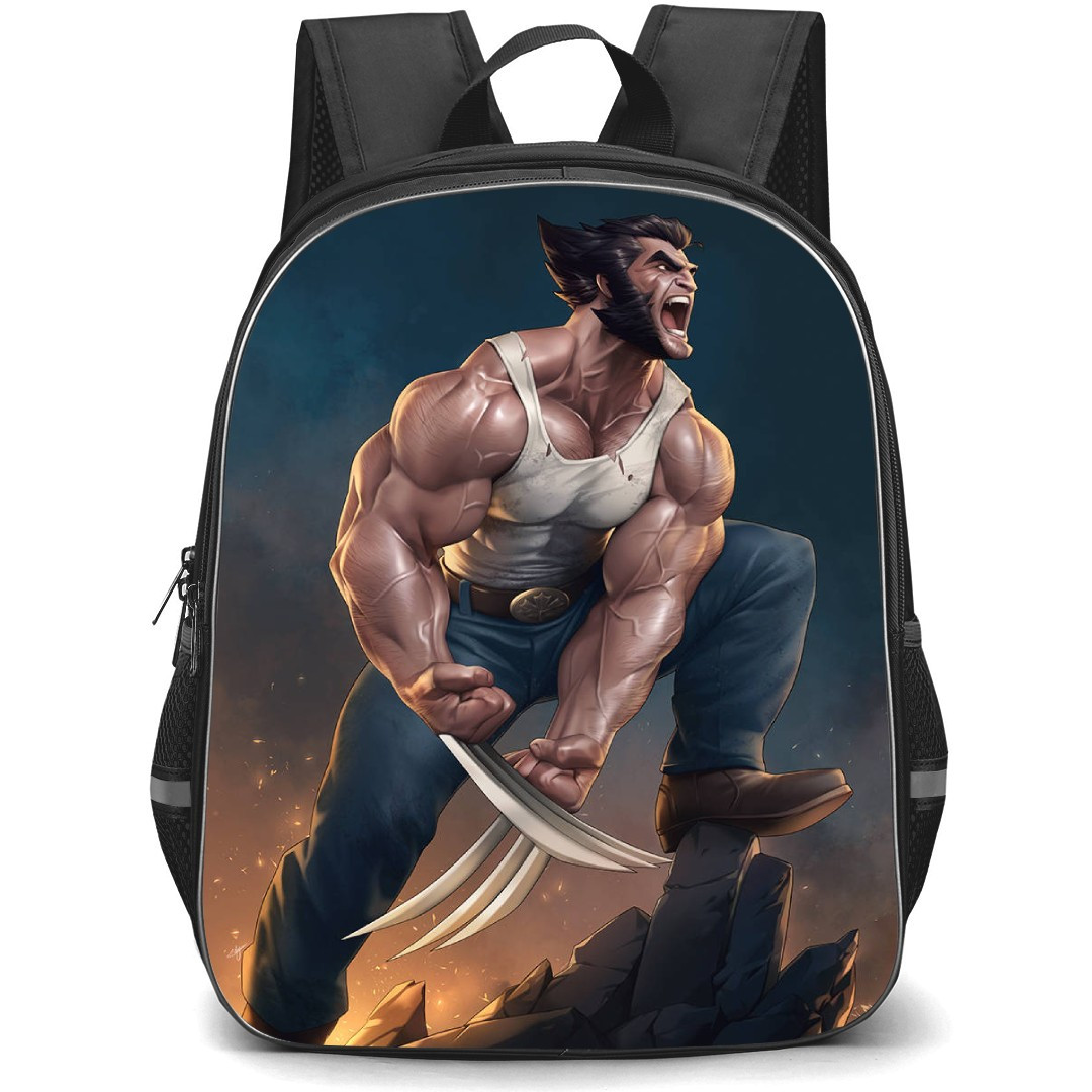 X-Men Wolverine School Backpack StudentPack - Logan Shouting Illustration