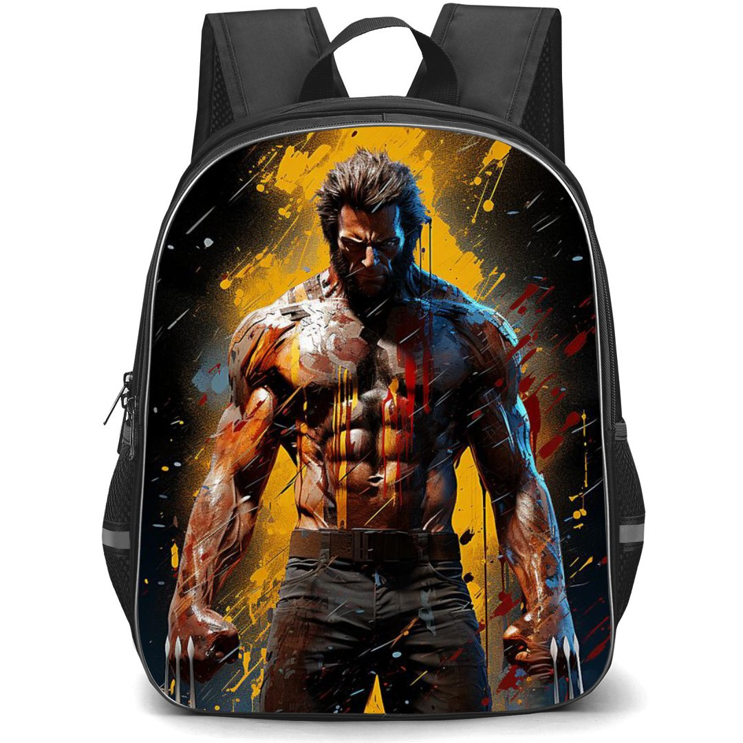 X-Men Wolverine School Backpack StudentPack - Wolverine Watercolor Art Background