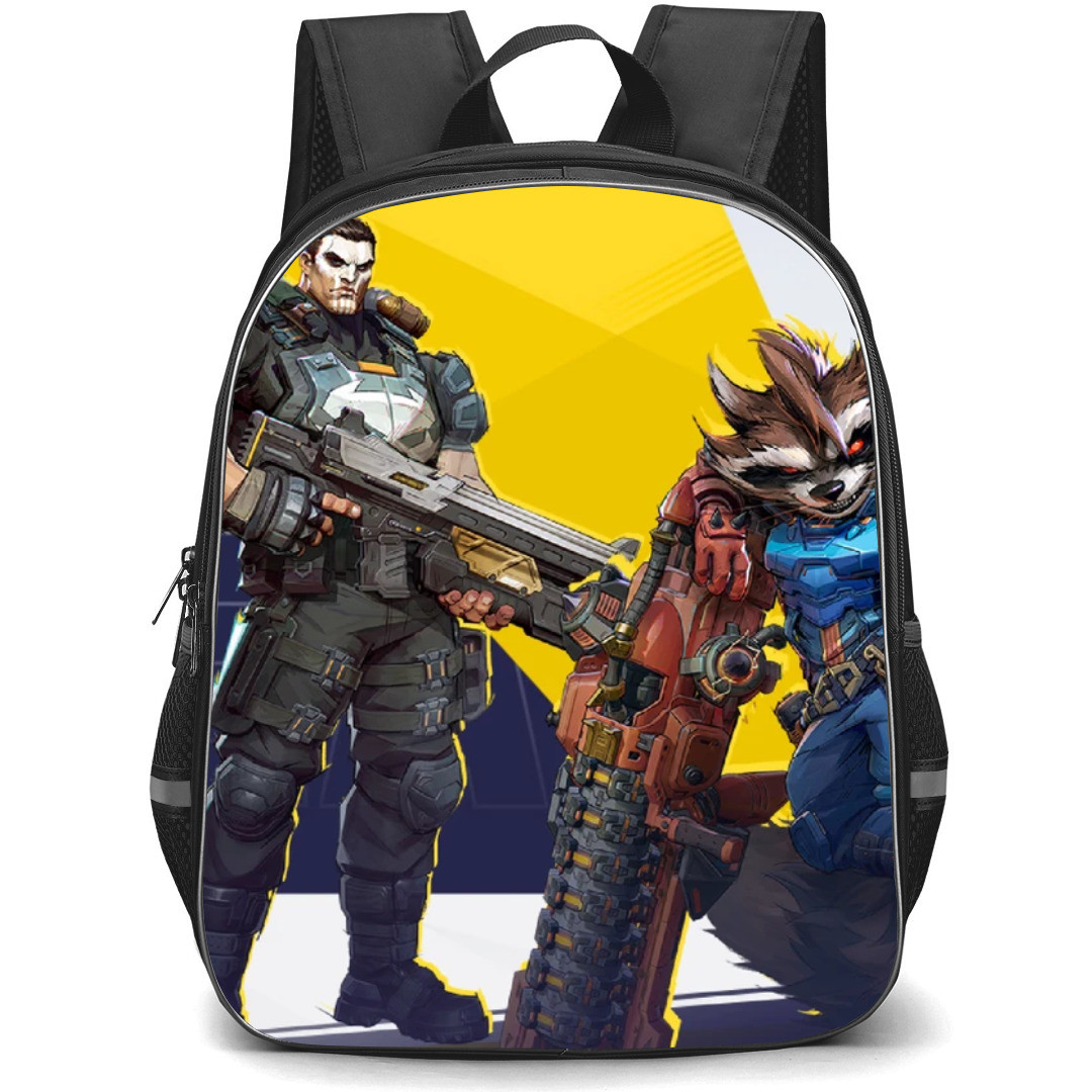 Marvel Rivals Backpack StudentPack - Marvel Rivals Punisher Rocket Raccoon Pose