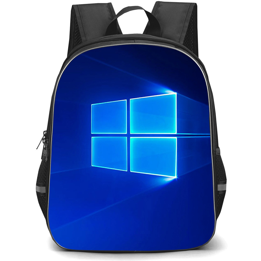 Microsoft Windows Backpack School Bag StudentPack - Microsoft Windows 10 Logo On Blue Background Poster