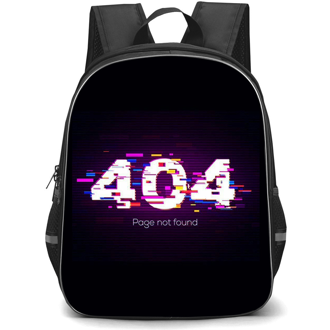 Microsoft Windows Backpack School Bag StudentPack - Microsoft Windows 404 Page Not Found Glitch Vector Illustration Poster