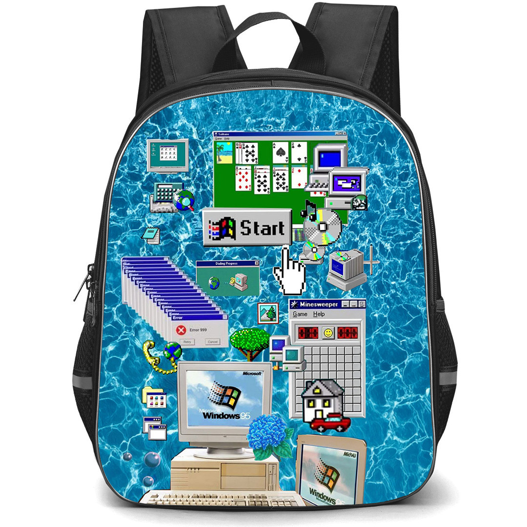 Microsoft Windows Backpack School Bag StudentPack - Microsoft Windows 95 Collage Poster