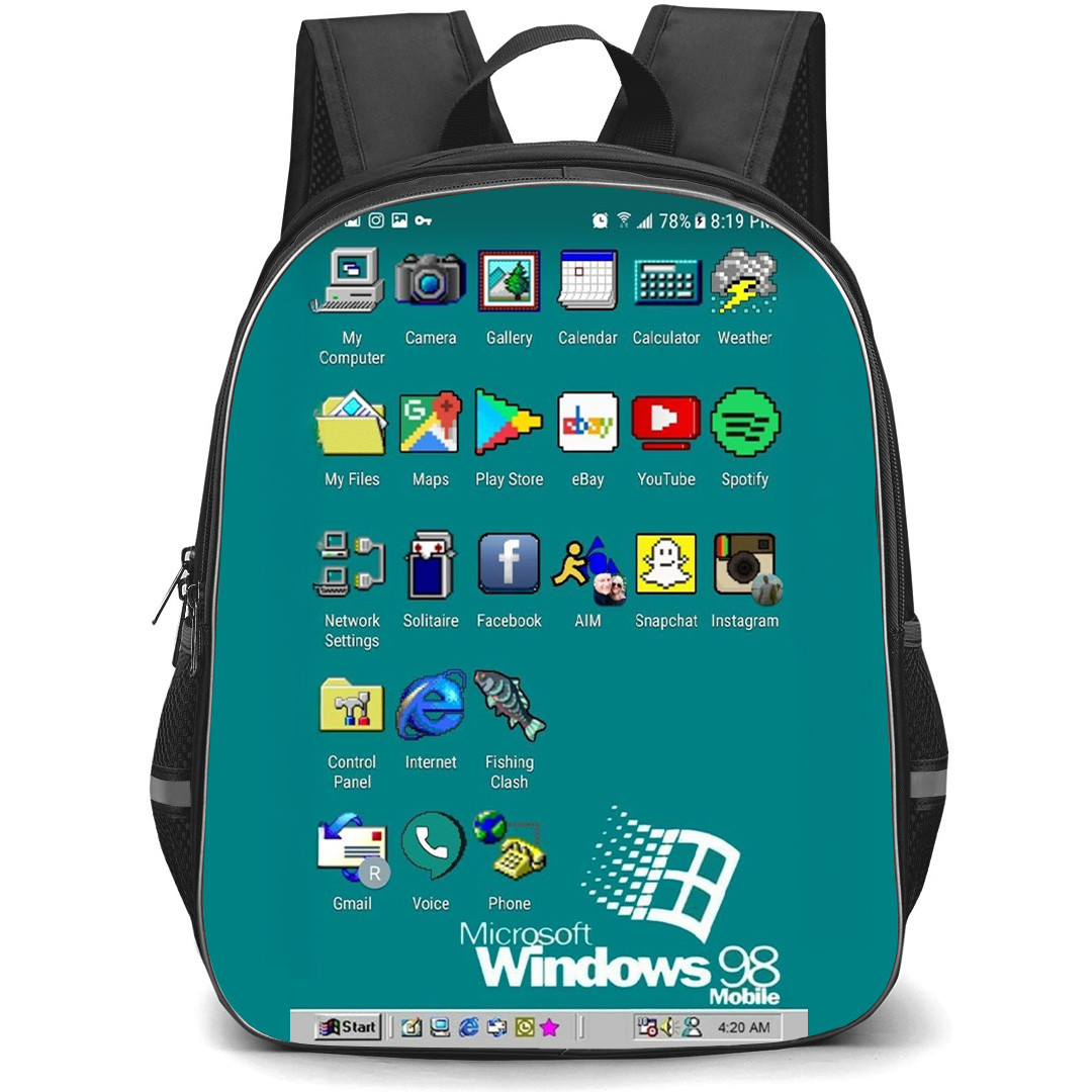Microsoft Windows Backpack School Bag StudentPack - Microsoft Windows 98 Mobile Desktop Poster