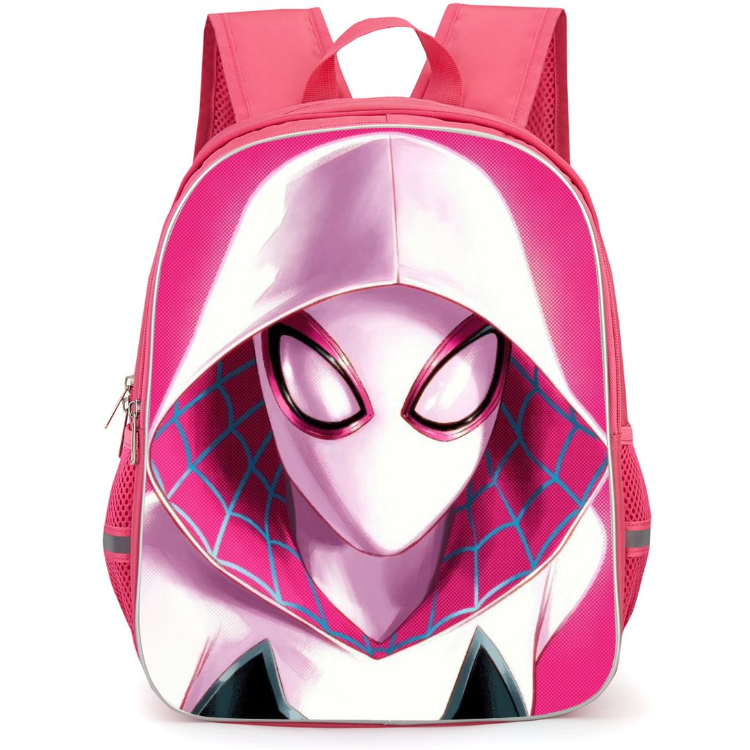 Spider Gwen Backpack StudentPack - Spider Gwen Masked Head Portrait Pink Background