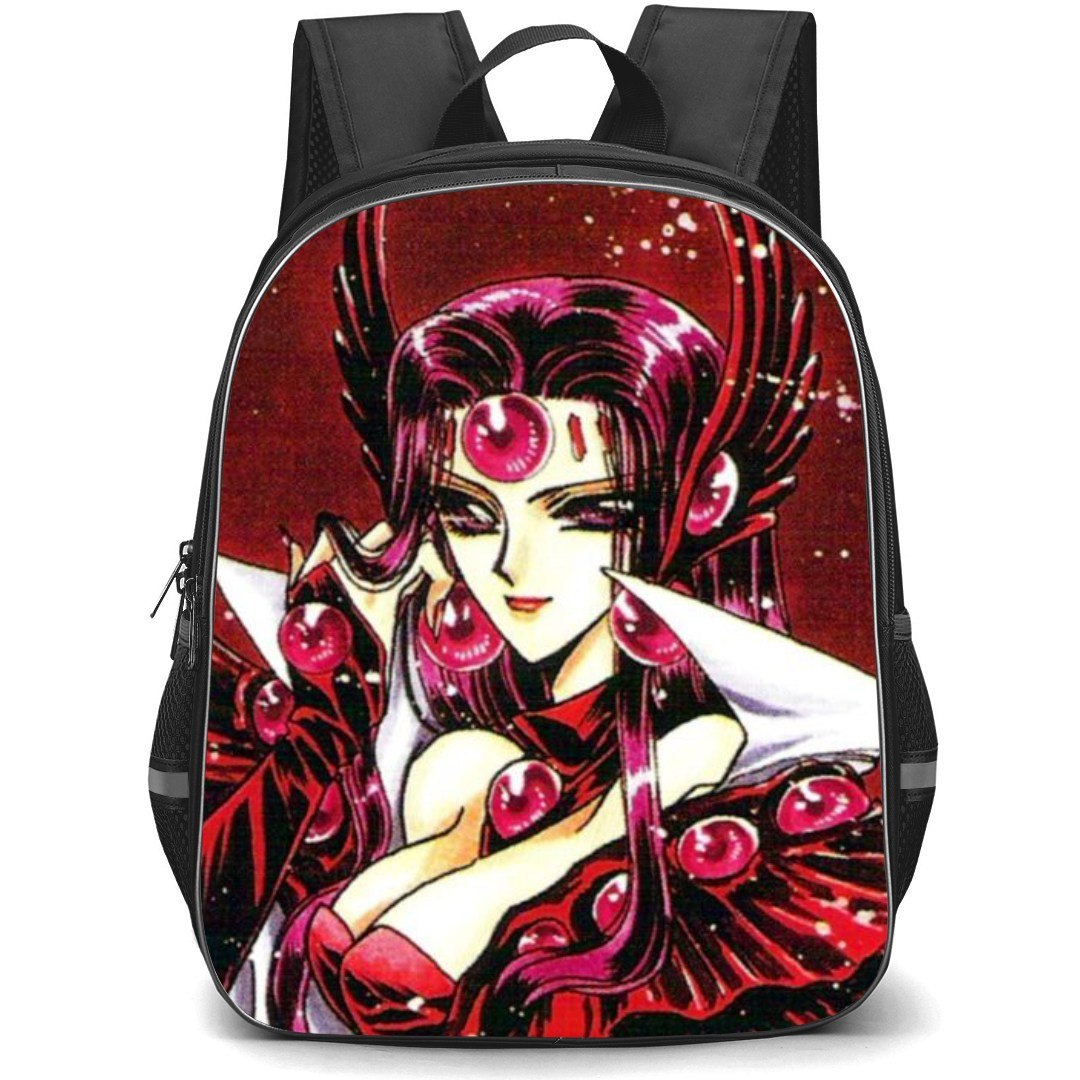 Magic Knight Rayearth Alcyone Backpack StudentPack - Alcyone Portrait Illustration Art On Red Background