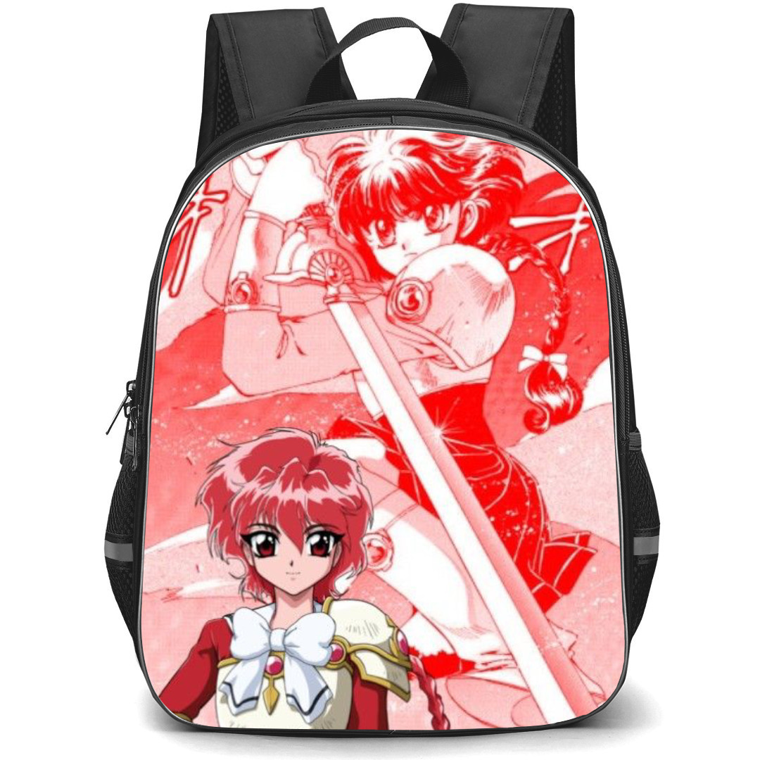 Magic Knight Rayearth Hikaru Shidou Backpack StudentPack - Hikaru Shidou Standing On Red Retro Illustration Art