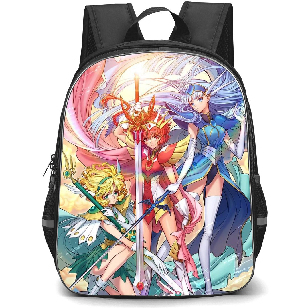 Magic Knight Rayearth Backpack StudentPack - Hikaru Fuu And Umi Standing Anime Art Poster