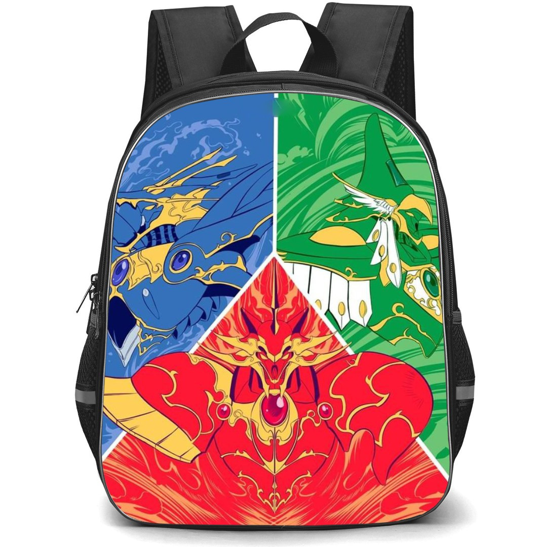 Magic Knight Rayearth Backpack StudentPack - Hikaru Fuu And Umi Red Green And Purple Illustration Art