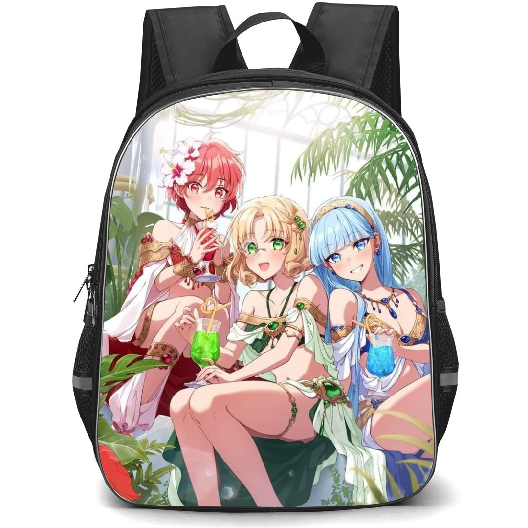 Magic Knight Rayearth Backpack StudentPack - Hikaru Fuu And Umi Sitting In A Garden Anime Art Poster