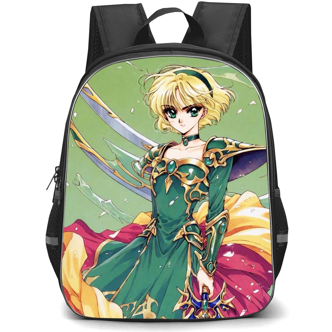Magic Knight Rayearth Backpack StudentPack - Fuu Hououji And Windam Green Illustration Art