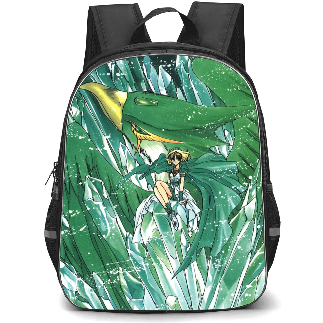 Magic Knight Rayearth Fuu Hououji Backpack StudentPack - Fuu Hououji Wear Green Dress and Holding Sword Poster