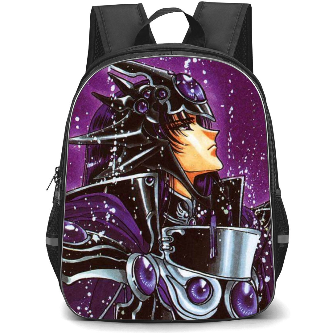 Magic Knight Rayearth Zagato Backpack StudentPack - Zagato Side Portrait Illustration Art On Purple Background