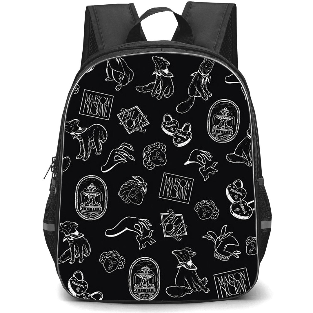 Maison Kitsune Backpack School Bag StudentPack - Maison Kitsune Art Nouveau Sketch Pattern Poster
