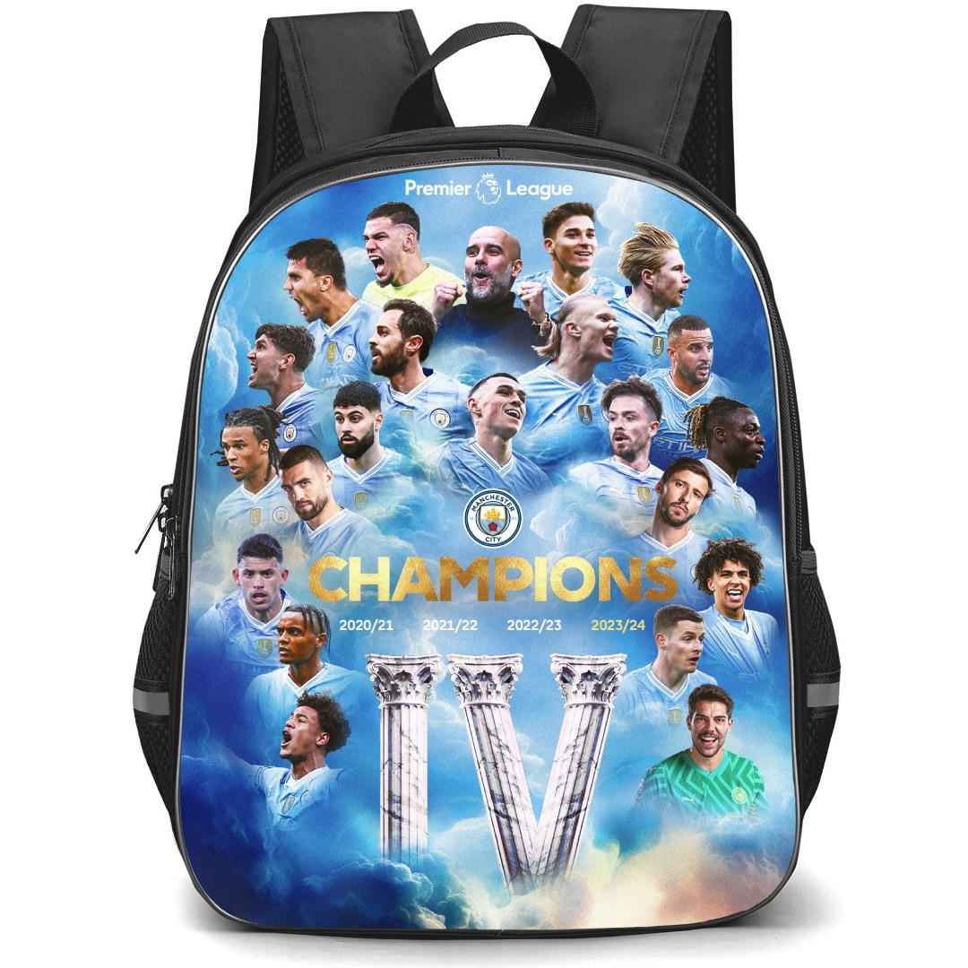 Manchester City F.C. Backpack StudentPack - Mancester City Champions Fan Art Poster