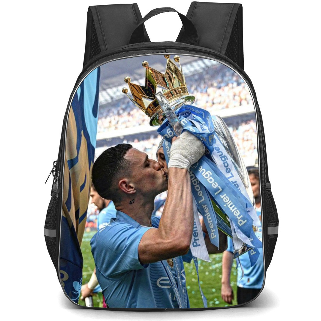 Manchester City F.C. Phil Foden Backpack StudentPack - Phil Foden Kisses The Champions Trophy Poster