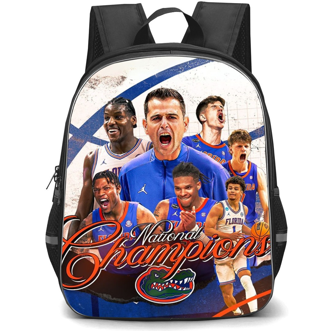 March Madness 2025 Men Tournament Florida Gators Men Basketball Team Backpack StudentPack - The Gators Take Down Retro Poster