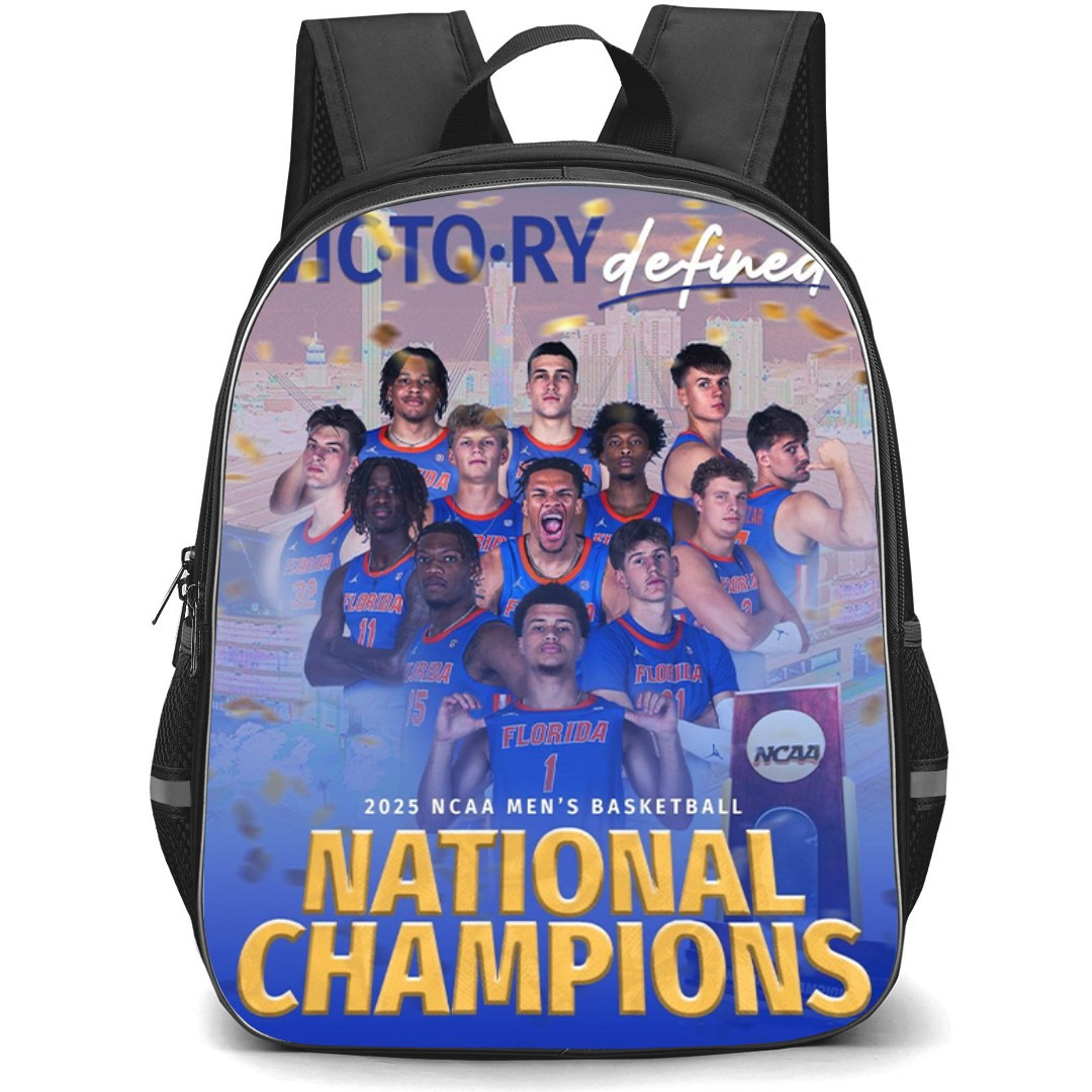 March Madness 2025 Men Tournament Florida Gators Men Basketball Team Backpack StudentPack - Only Gators Get Out Alive Grayscale Poster