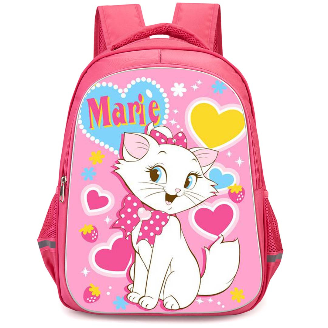 Marie Backpack StudentPack - Marie Standing Happy Face On Heart Shape Background