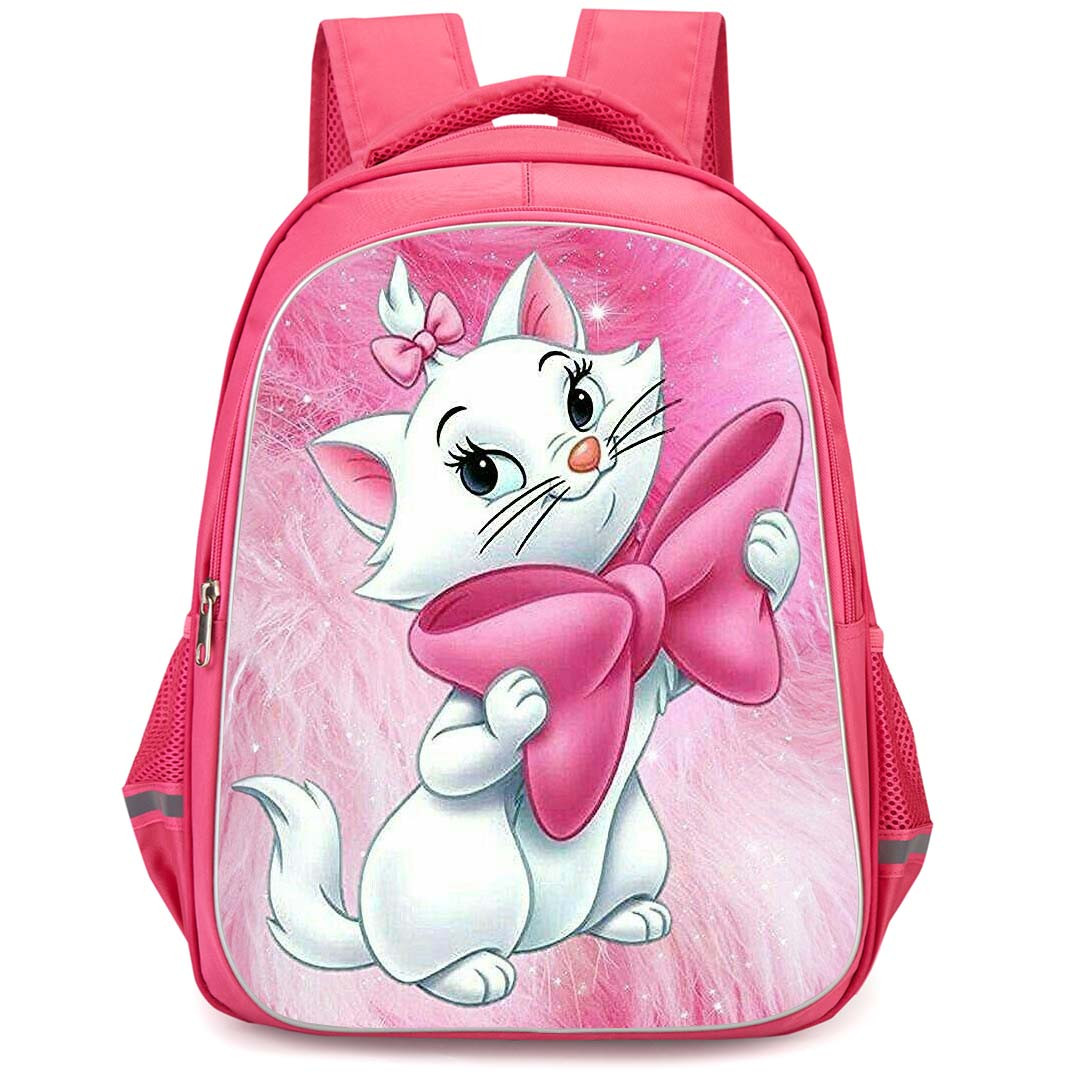 Marie Backpack StudentPack - Marie Holding Pink Bow Tie Poster