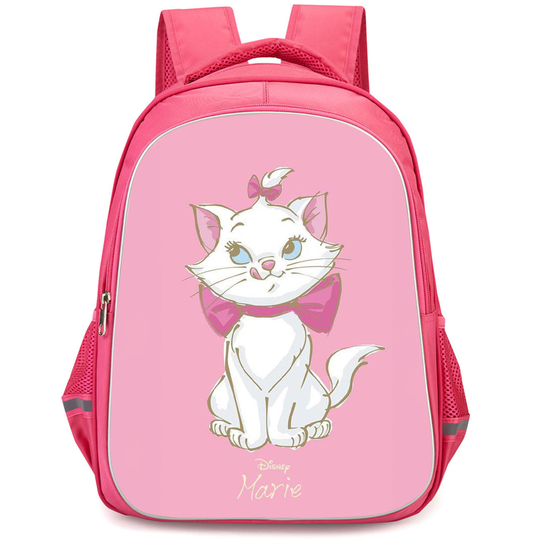 Marie Backpack StudentPack - Marie Standing Skatching On Pink Background