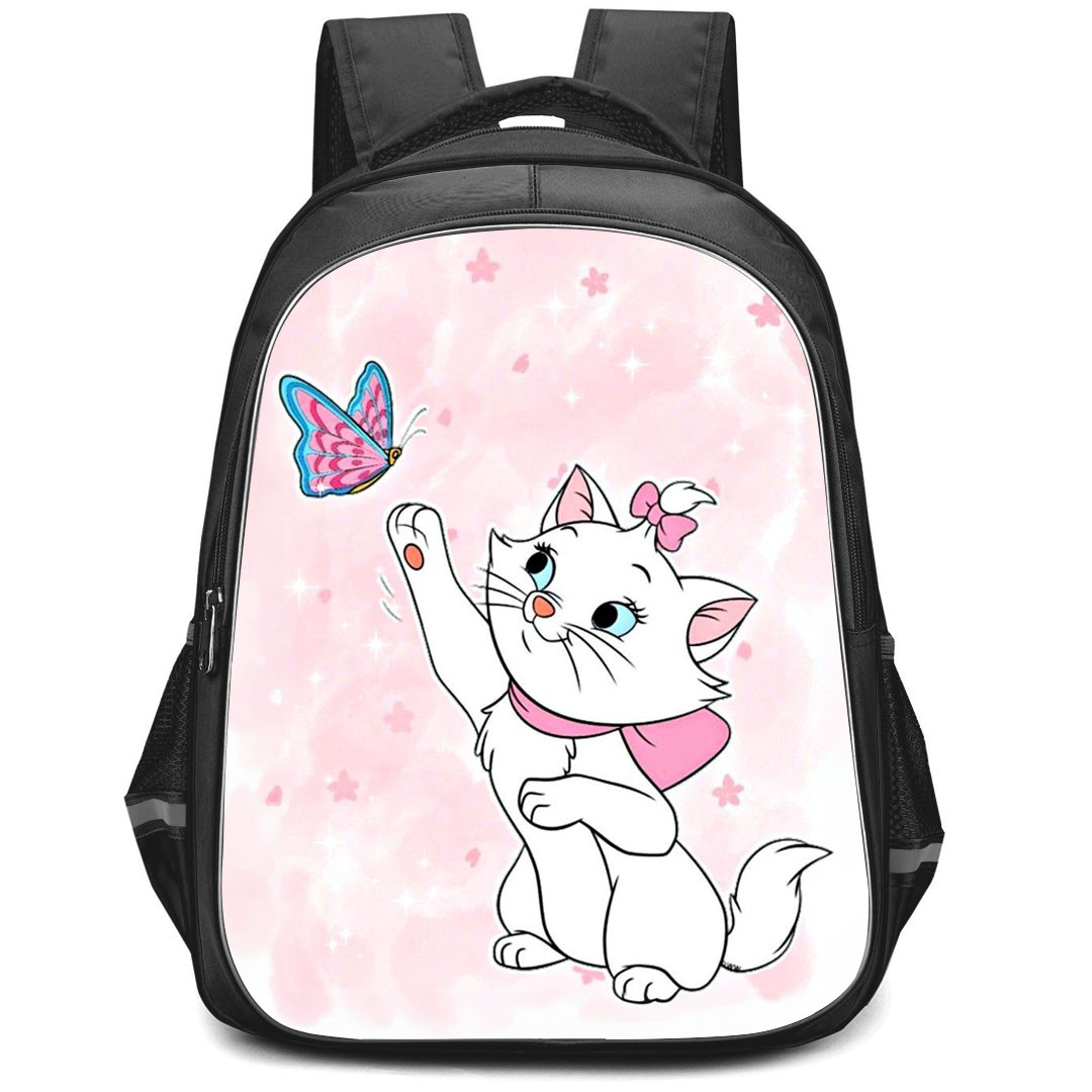 Marie Backpack StudentPack - Marie Trying to Touch Butterfly Poster