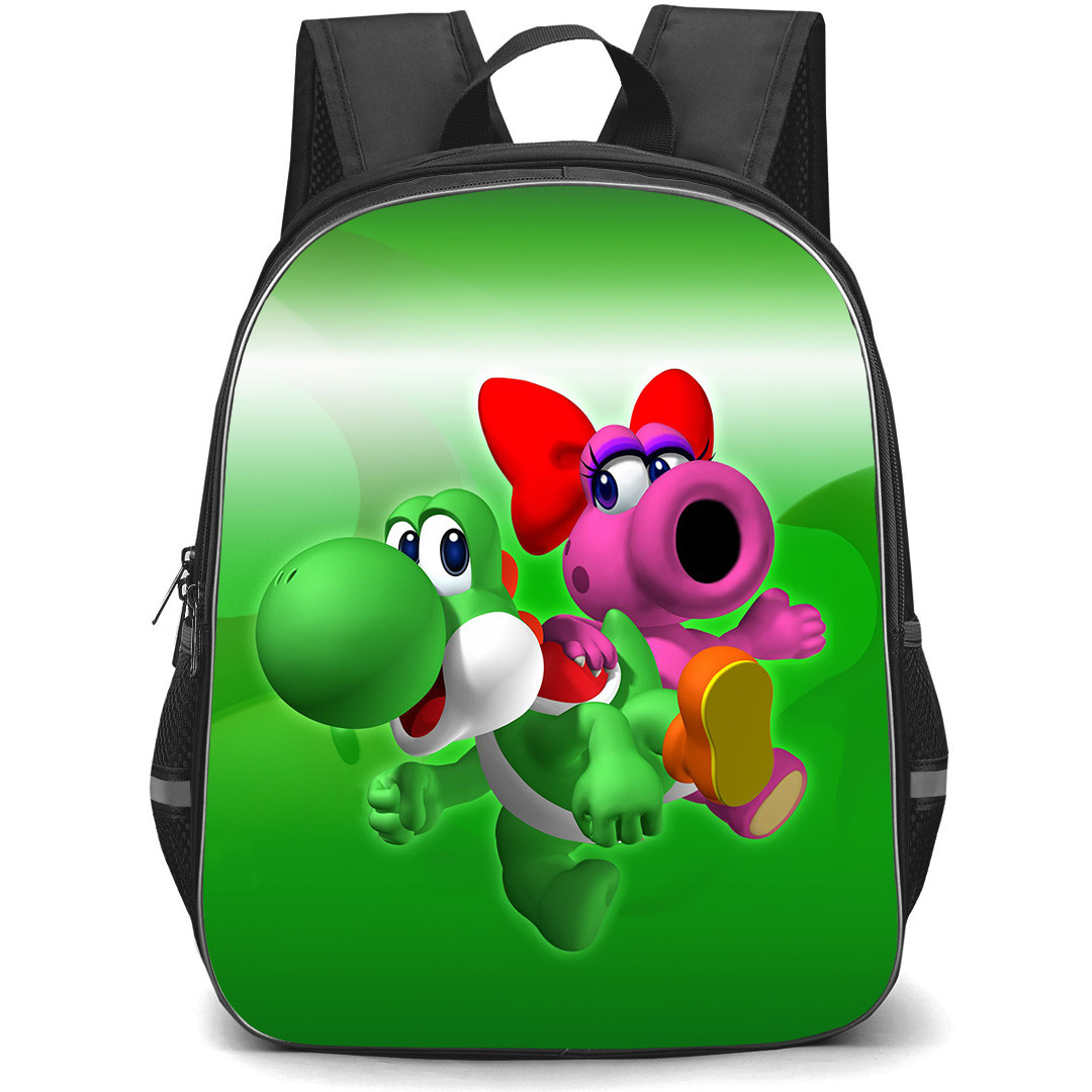 Super Mario Backpack StudentPack - Birdo And Yoshi On Green Background