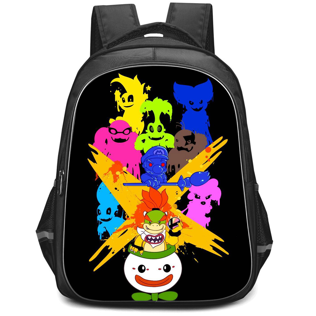 Super Mario Bowser Jr Backpack StudentPack - Bowser Jr Portrait On Watercolor Koopalings Background